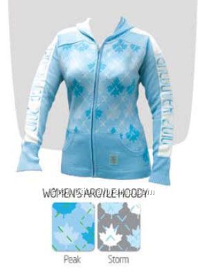 Womans Hoody Argyle Sweater