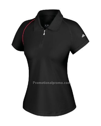 Women37491 Climacool 3-Stripe Zip Polo - Black