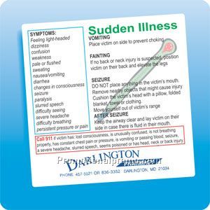 health & safety magnet - Sudden Illness