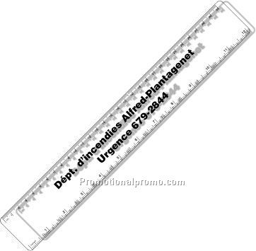 .030 Clear Plastic 12" Ruler / with round corners