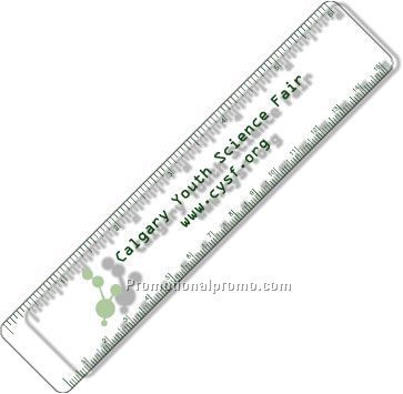 .050 Clear Plastic 6" Ruler / with round corners