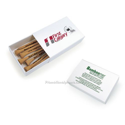 #325 - Printed Box containing eight 2 3/4" printed bamboo tees