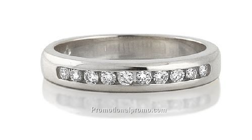 14k white gold tiffany style half eternity band with 15pts of diamonds