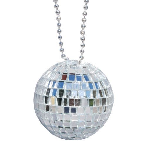 2" Mirror Disco Ball Necklace On Chain
