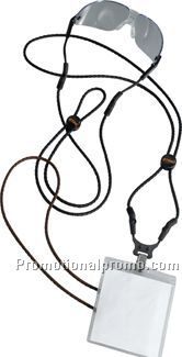 3/16" Braided Leather Like Cord Trade Show Lanyard