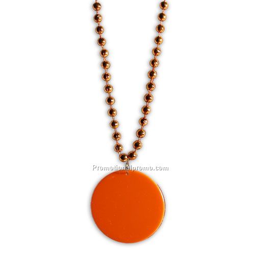 33" Orange Medallion Beads