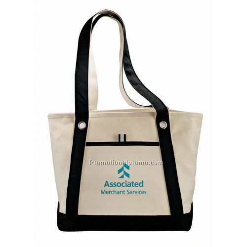 Accent Stripe 22 oz.Cotton Boat Tote
