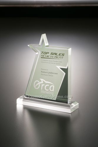 Acrylic Angled Star Award on Base