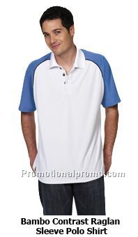 Bamboo Contrast Raglan Sleeve Polo Shirt