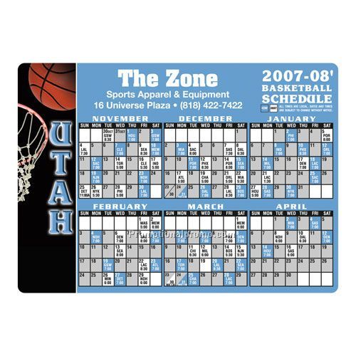Basketball Sports Schedule Magnet
