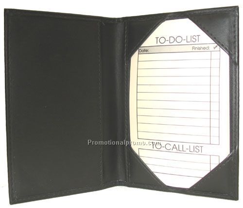Bi-Fold Note Jotter For 3x5 inches Papers / Leatherette / Black