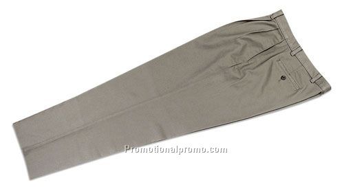 COTTON BLEND PLEATED WORK PANTS