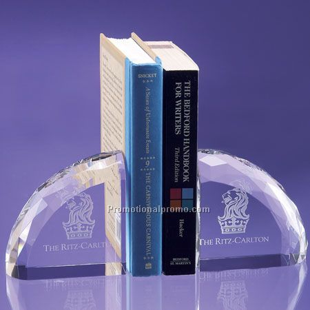 CRYSTAL FACETED BOOKENDS 4"