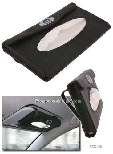 Car visor tissue dispenser