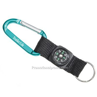 Carabiner with Key Ring - Green