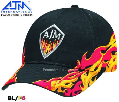 Constructed Contour Flame Style. Polycotton, 6 Panel Caps