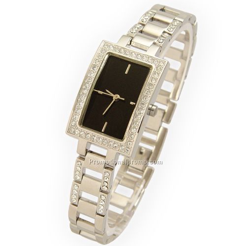 Crystal Bracelet Watch - Black