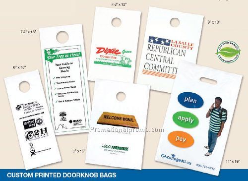 Custom Printed Doorknob Bags 7 1/237920x 1237948/B>