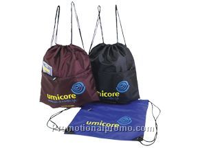 Drawstring convention tote/back pack 210D/PU nylon