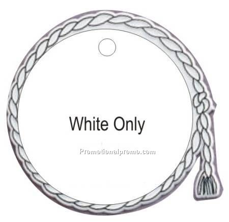 GOLF BAG TAG WESTERN, strap included not attached, White