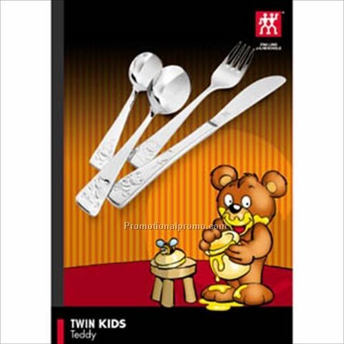 J.A.Henckels Twin Kids 4 Piece Children37491 Tableware Set - Teddy