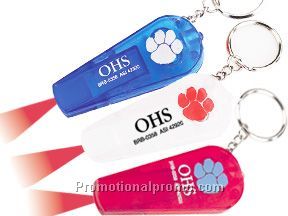 Key holder with light and safety whistle