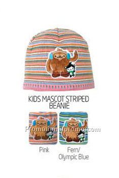 Kids Mascot Striped Beanie