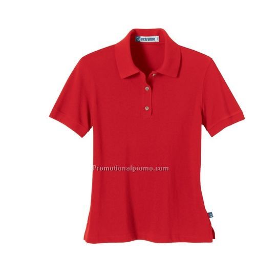 LADIES37408SHORT SLEEVE PIQUE POLO WITH TEFLON44604/B>