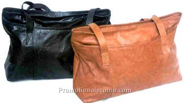 Ladies Tote Bag / 2 Long Shoulder Straps / Stonewash Cowhide