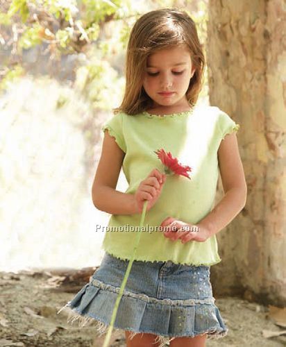 Lettuce Edge Scoop Neck Cap Sleeve