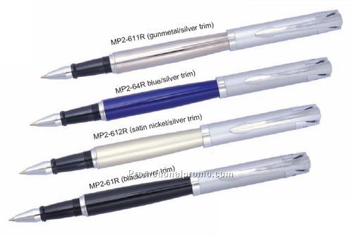 MP-2 Roller Pen - Satin Nickel/Silver Trim