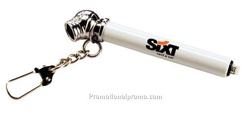 Mini Tire Pressure Gauge Key chain - White