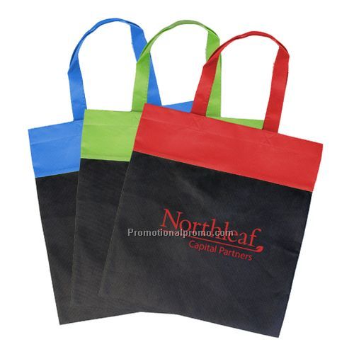 Non Woven Two-Tone Budget Tote - Lime/ Black