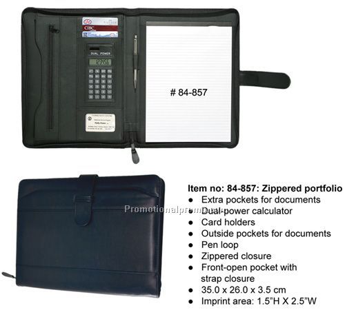 Portfolios-Zippered portfolio