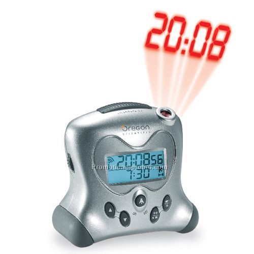 Projection Clock with Temperature - Silver