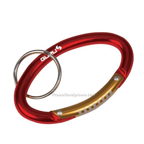 RED FOOTBALL CARABINER WITH RING