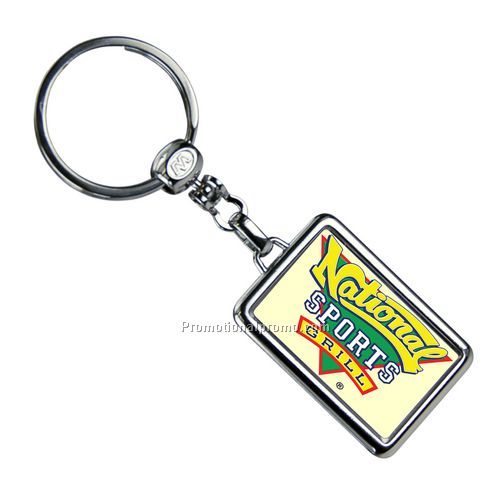 Rectangle Die Cast Metal Domed Key Tag