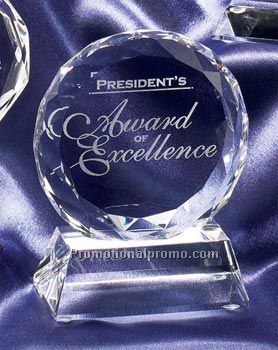 Round Faceted Crystal on a Base - 4