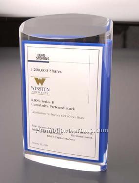 Standing Oval w/ Floating Acrylic Sheet & Slanted Top