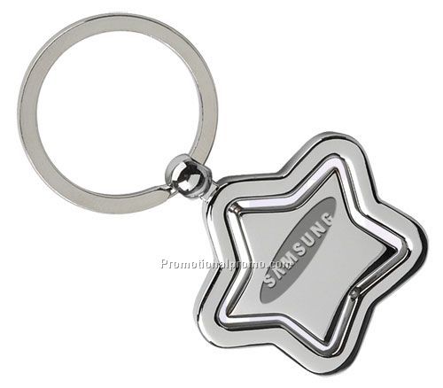 Star series chrome revolving keyring