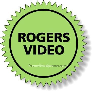 Stock Shape Fluorescent Green Roll Labels - Seal with serrated edge