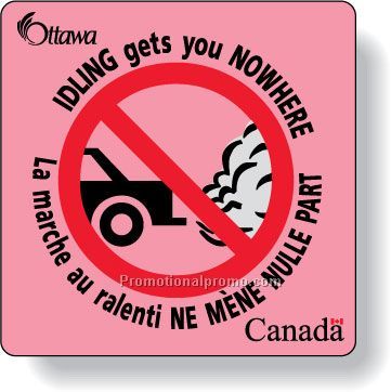 Stock Shape Fluorescent Red Roll Labels - Square with round corners