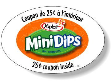 Stock Shape White Matte Block-out Roll Labels - Oval