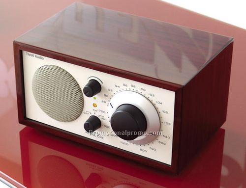 The Model One Table Radio- High Gloss Lacquer Finish - Dark Walnut/Beige