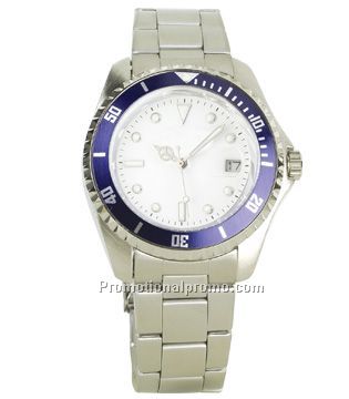 Yacht - Gent's sport watch with blue diver bezel