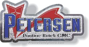 .006 Custom Shape Debossed Silver Polyester Decals