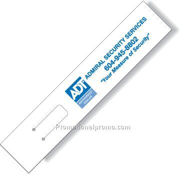 .012 White Polystyrene-alloy 6" Punched Clip Book Mark / square corners