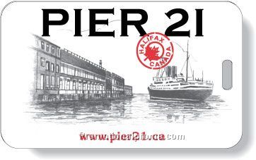 .020 White gloss vinyl Luggage Tags / with back imprint and write-on surface included