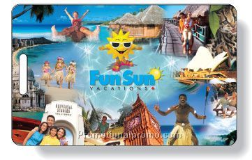 .025 White Polystyrene-alloy Luggage Tags / with loops supplied in bulk