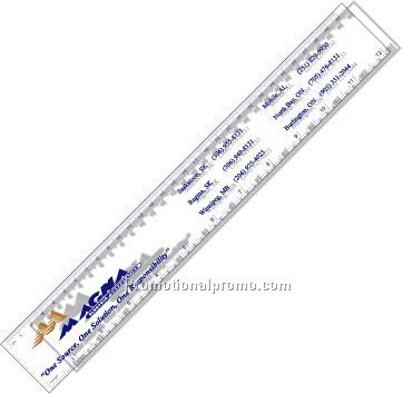 .030 Clear Plastic 12" Ruler / with square corners